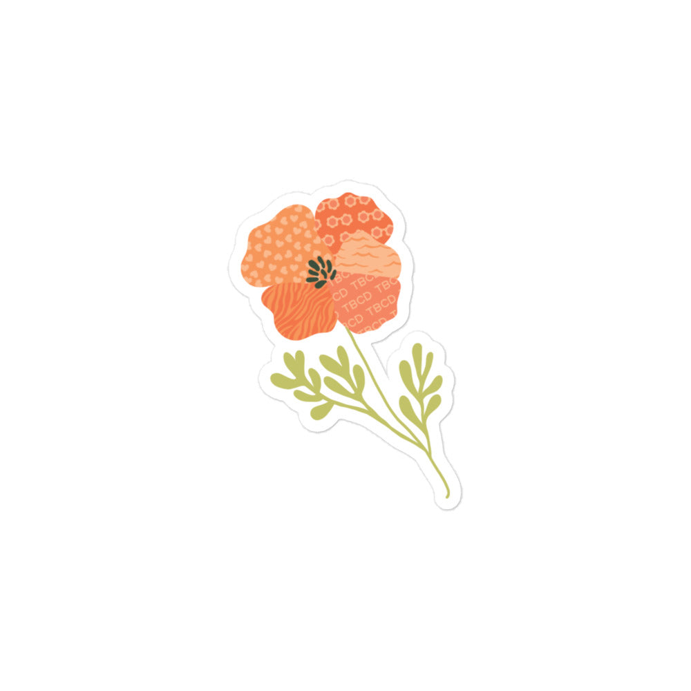 3" Poppy Sticker